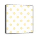 Polka Dots - Blond Yellow on White Mini Canvas 6  x 6  (Stretched)