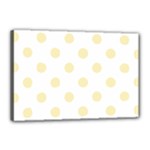 Polka Dots - Blond Yellow on White Canvas 18  x 12  (Stretched)
