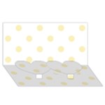 Polka Dots - Blond Yellow on White Twin Heart Bottom 3D Greeting Card (8x4)