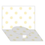 Polka Dots - Blond Yellow on White Circle Bottom 3D Greeting Card (7x5)
