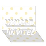 Polka Dots - Blond Yellow on White YOU ARE INVITED 3D Greeting Card (7x5)
