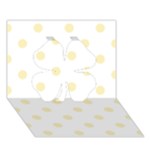 Polka Dots - Blond Yellow on White Clover 3D Greeting Card (7x5)