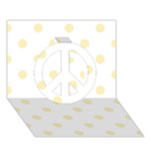 Polka Dots - Blond Yellow on White Peace Sign 3D Greeting Card (7x5)