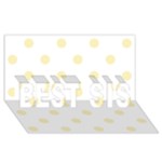Polka Dots - Blond Yellow on White BEST SIS 3D Greeting Card (8x4)