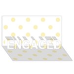 Polka Dots - Blond Yellow on White ENGAGED 3D Greeting Card (8x4)