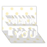 Polka Dots - Blond Yellow on White THANK YOU 3D Greeting Card (7x5)