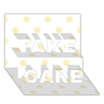 Polka Dots - Blond Yellow on White TAKE CARE 3D Greeting Card (7x5)