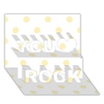 Polka Dots - Blond Yellow on White You Rock 3D Greeting Card (7x5)