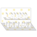 Polka Dots - Blond Yellow on White Laugh Live Love 3D Greeting Card (8x4)