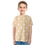 Polka Dots - White on Navajo White Yellow Kid s Sport Mesh Tee