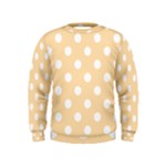 Polka Dots - White on Navajo White Yellow Kid s Sweatshirt