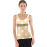 Polka Dots - White on Navajo White Yellow Tank Top