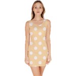 Polka Dots - White on Navajo White Yellow Bodycon Dress