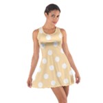 Polka Dots - White on Navajo White Yellow Cotton Racerback Dress