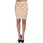 Polka Dots - White on Navajo White Yellow Bodycon Skirt