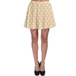 Polka Dots - White on Navajo White Yellow Skater Skirt