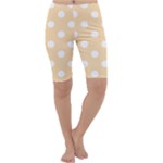 Polka Dots - White on Navajo White Yellow Cropped Leggings