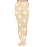 Polka Dots - White on Navajo White Yellow Women s Tights