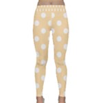 Polka Dots - White on Navajo White Yellow Yoga Leggings