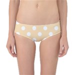 Polka Dots - White on Navajo White Yellow Classic Bikini Bottoms