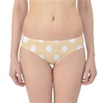 Polka Dots - White on Navajo White Yellow Hipster Bikini Bottoms