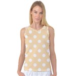 Polka Dots - White on Navajo White Yellow Women s Basketball Tank Top