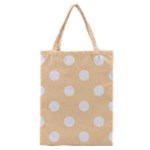 Polka Dots - White on Navajo White Yellow Classic Tote Bag