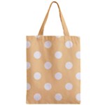 Polka Dots - White on Navajo White Yellow Zipper Classic Tote Bag