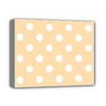 Polka Dots - White on Navajo White Yellow Deluxe Canvas 14  x 11  (Stretched)