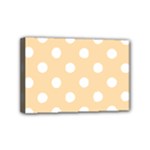 Polka Dots - White on Navajo White Yellow Mini Canvas 6  x 4  (Stretched)
