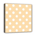 Polka Dots - White on Navajo White Yellow Mini Canvas 8  x 8  (Stretched)