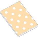 Polka Dots - White on Navajo White Yellow Large Memo Pads