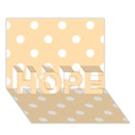 Polka Dots - White on Navajo White Yellow HOPE 3D Greeting Card (7x5)