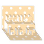 Polka Dots - White on Navajo White Yellow You Did It 3D Greeting Card (7x5)