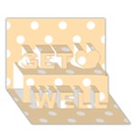 Polka Dots - White on Navajo White Yellow Get Well 3D Greeting Card (7x5)