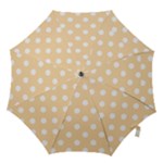 Polka Dots - White on Navajo White Yellow Hook Handle Umbrella (Medium)