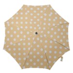 Polka Dots - White on Navajo White Yellow Hook Handle Umbrella (Small)