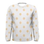 Polka Dots - Navajo White Yellow on White Men s Long Sleeve T-shirt