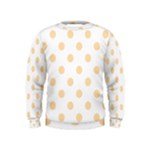 Polka Dots - Navajo White Yellow on White Kid s Sweatshirt