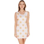 Polka Dots - Navajo White Yellow on White Bodycon Dress