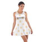 Polka Dots - Navajo White Yellow on White Cotton Racerback Dress