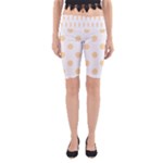 Polka Dots - Navajo White Yellow on White Yoga Cropped Leggings
