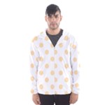 Polka Dots - Navajo White Yellow on White Hooded Wind Breaker (Men)