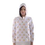 Polka Dots - Navajo White Yellow on White Hooded Wind Breaker (Women)