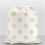 Polka Dots - Navajo White Yellow on White Drawstring Bag (Small)