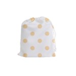 Polka Dots - Navajo White Yellow on White Drawstring Pouch (M)