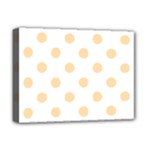 Polka Dots - Navajo White Yellow on White Deluxe Canvas 16  x 12  (Stretched)
