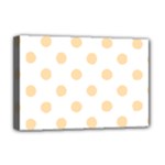 Polka Dots - Navajo White Yellow on White Deluxe Canvas 18  x 12  (Stretched)