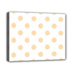 Polka Dots - Navajo White Yellow on White Canvas 10  x 8  (Stretched)