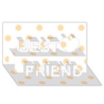 Polka Dots - Navajo White Yellow on White Best Friends 3D Greeting Card (8x4)